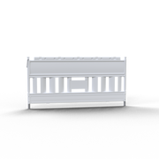 Weißes Absperrschrankengitter ohne Lampenadapter und ohne reflektierende Folie zur Baustellen- und Verkehrssicherung.