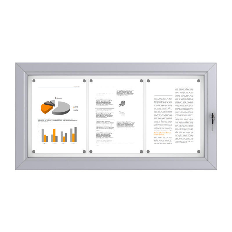 Schaukasten für außen 3 mal DIN A4