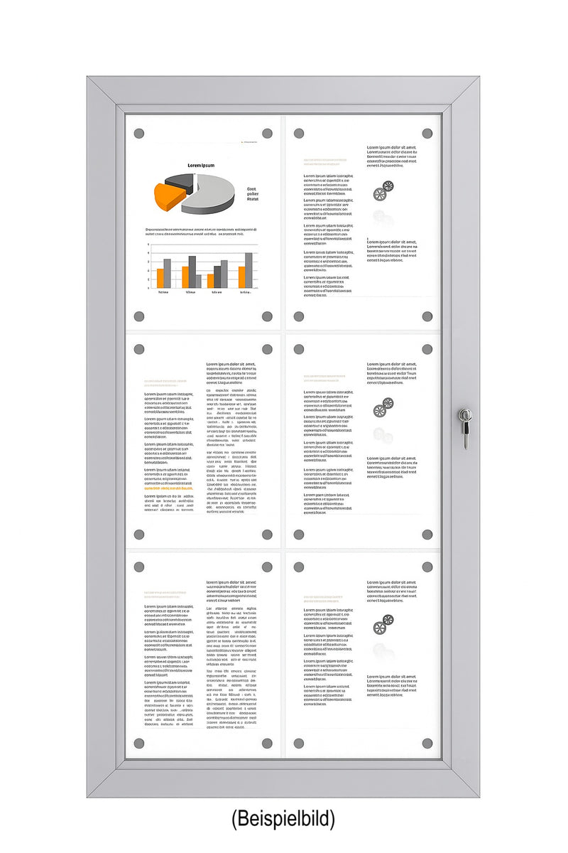 Schaukasten für außen in 6 mal DIN A4 in 2 mal 3