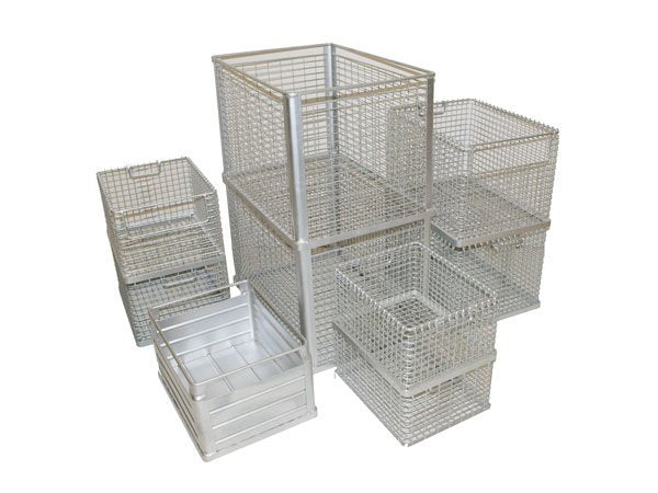 5x Drahtgitter-Stapelkörbe & Gitterboxen | Platzsparende Lagerlösungen