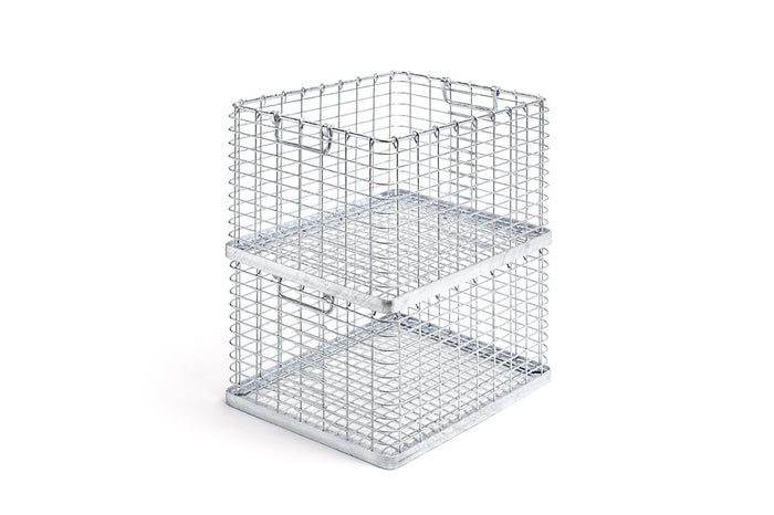 5x Drahtgitter-Stapelkörbe & Gitterboxen | Platzsparende Lagerlösungen