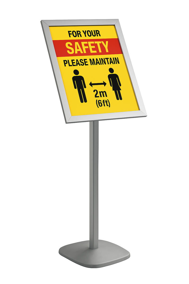 Infoständer Classic A3 mit Deko-Fuß Gehrungsecken