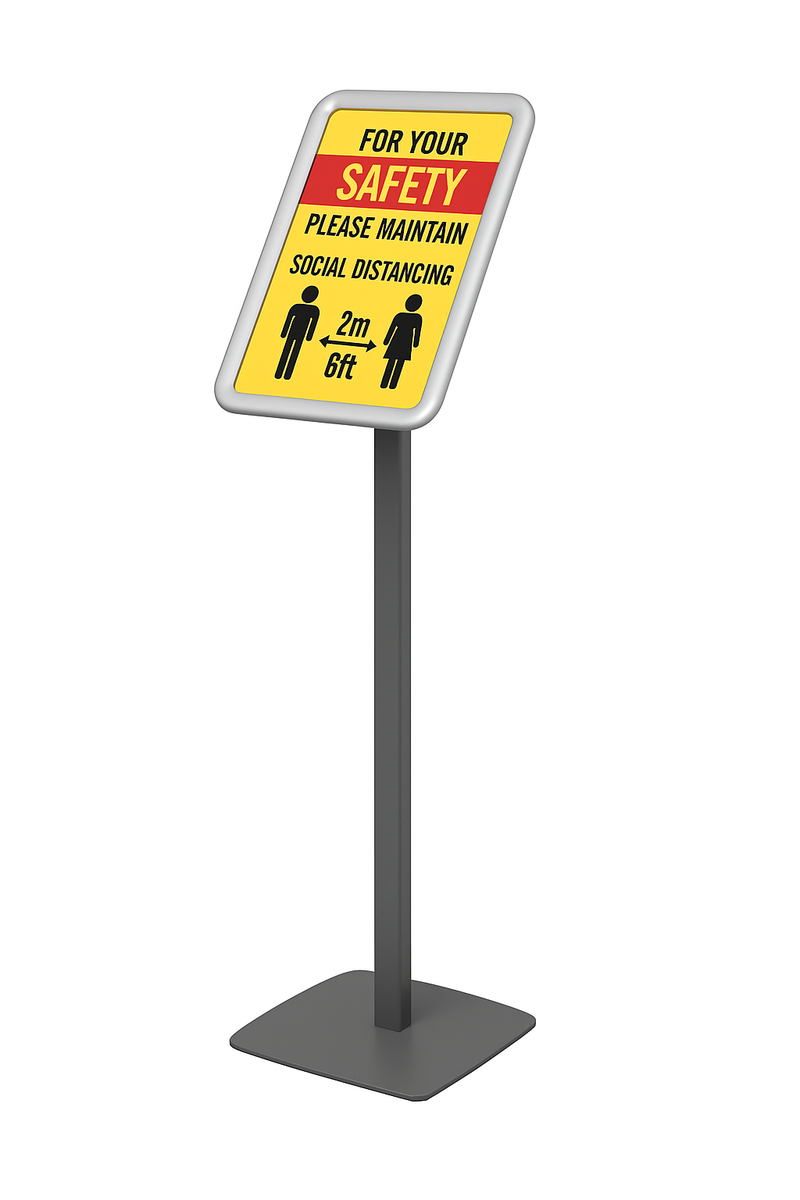 Infoständer Classic mit Stahl-Fuß Rondo